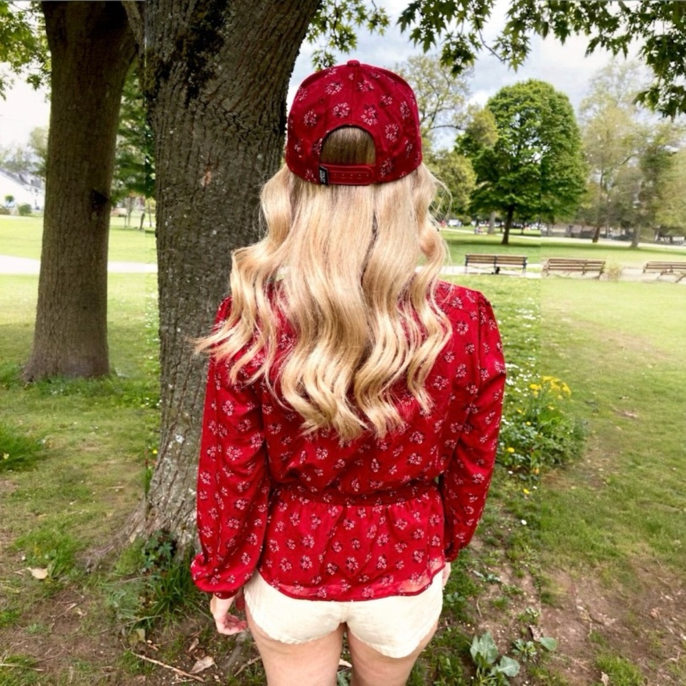 Madewell Red Lilies Floral Peplum Top - Picture 4 of 10